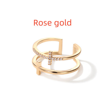 Gold-plated split ring fashion