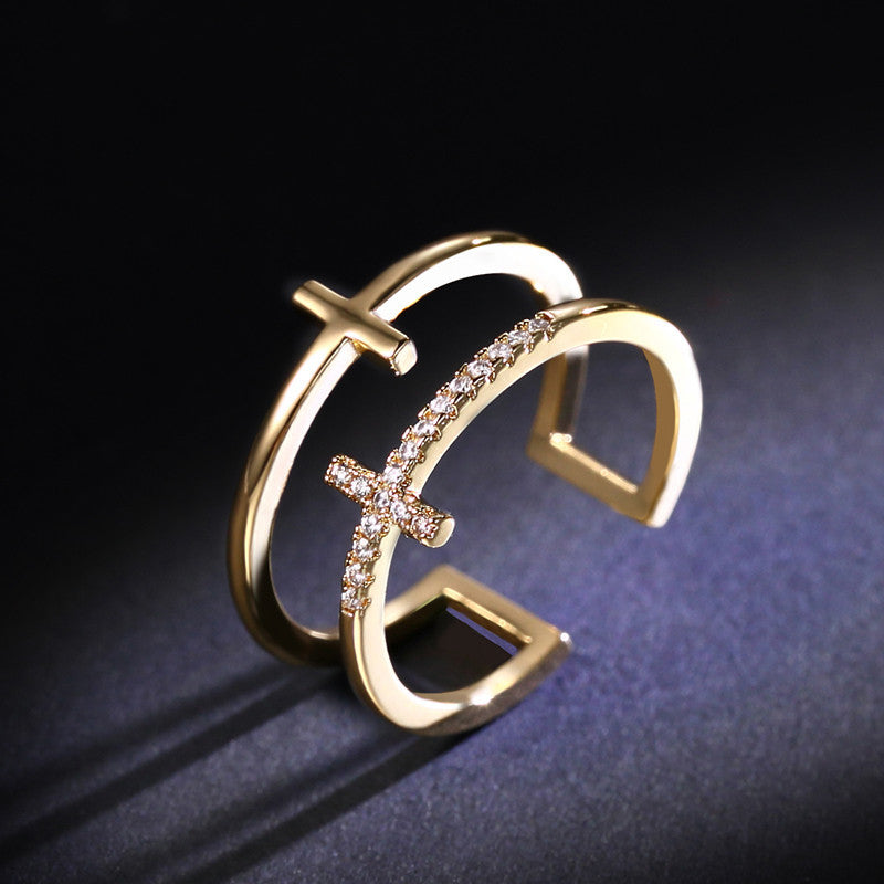 Gold-plated split ring fashion