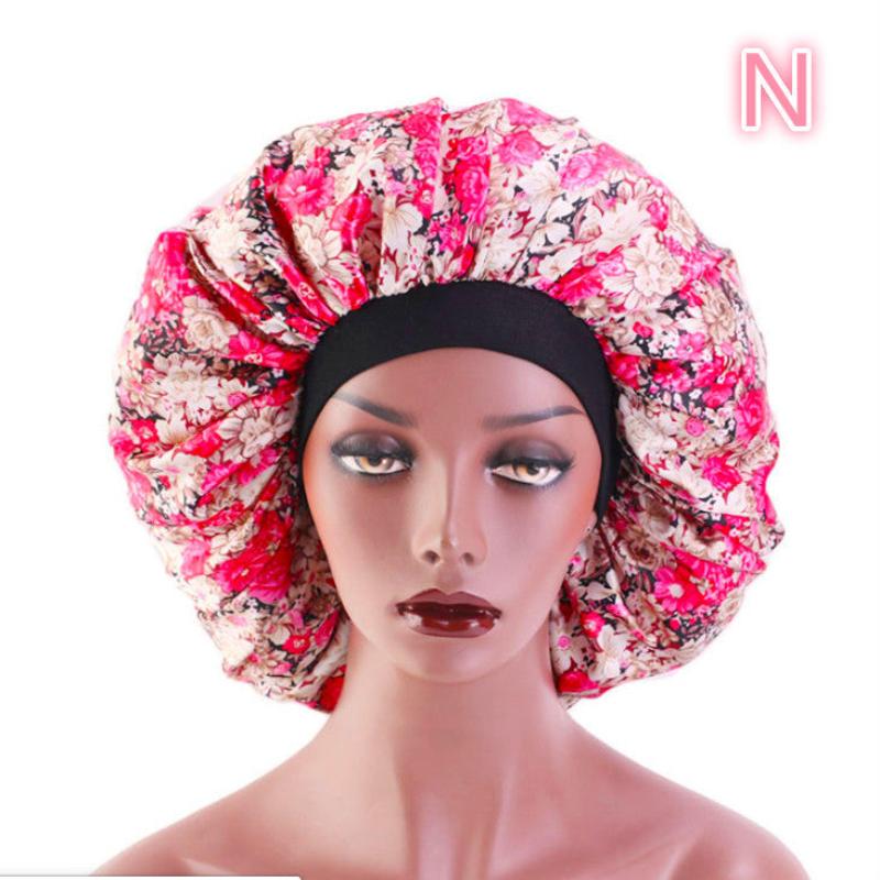 Beauty print Satin silk Bonnet sleep night cap