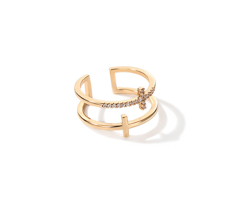 Gold-plated split ring fashion