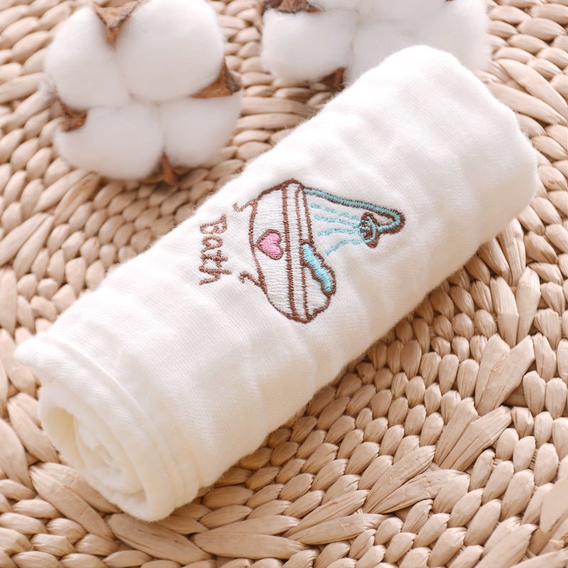 Newborn face wash and bath print square scarf