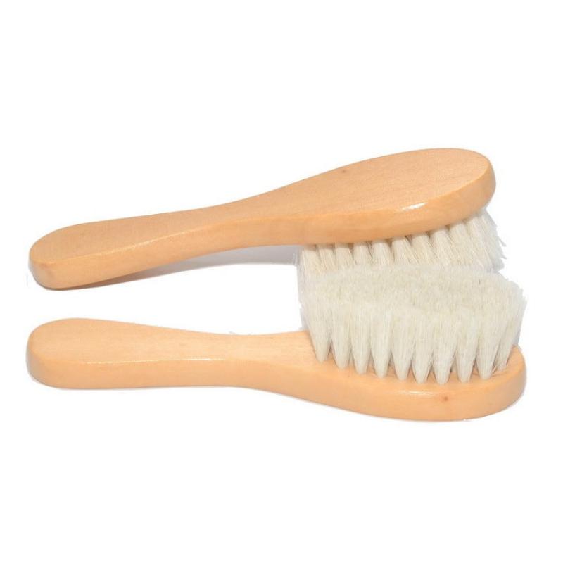 Baby hairdressing wood comb wool bath brush