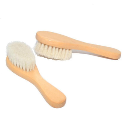 Baby hairdressing wood comb wool bath brush