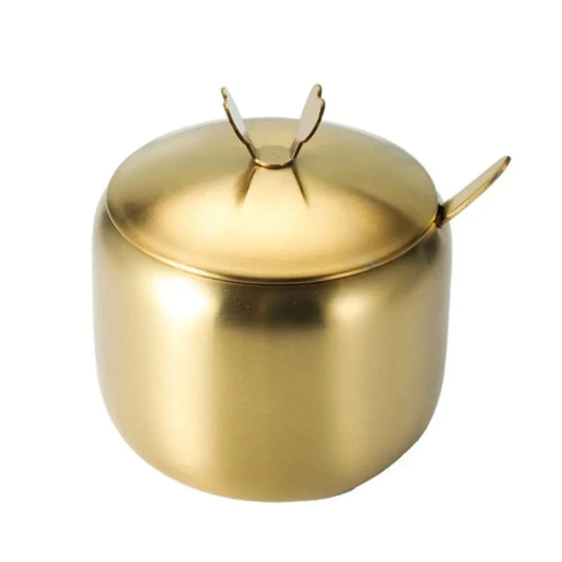 Gold Silver Sugar Bowl Useful Large Capacity