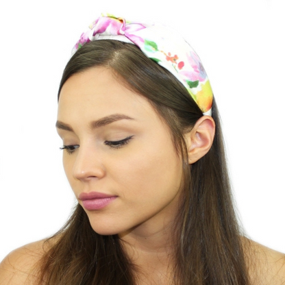 Floral Silk Top Knot Headband