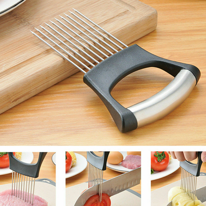 Steel Onion Holder Slicer Tomato Cutter