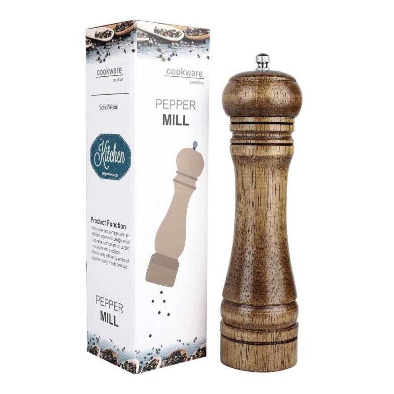 Adjustable Oak Wood Salt and Pepper Grinder