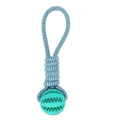 Durable Rubber Chew Ball with Cotton Rope